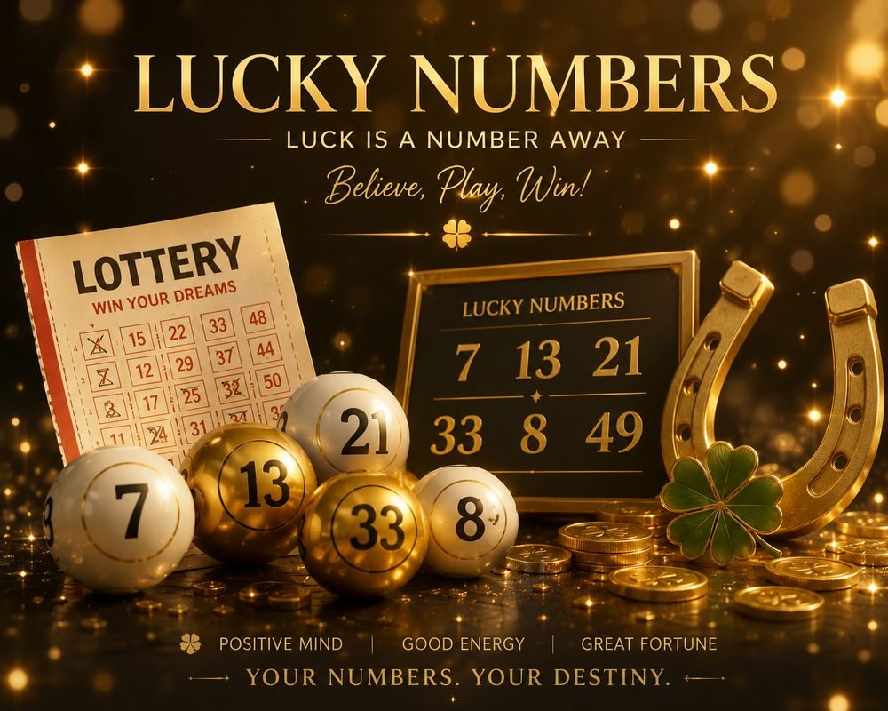 Numerology imagery representing lucky numbers guidance